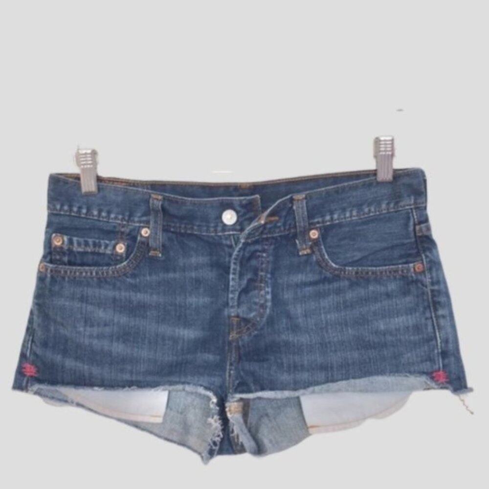 Levi's 501 jean shorts button fly W27 EUC frayed